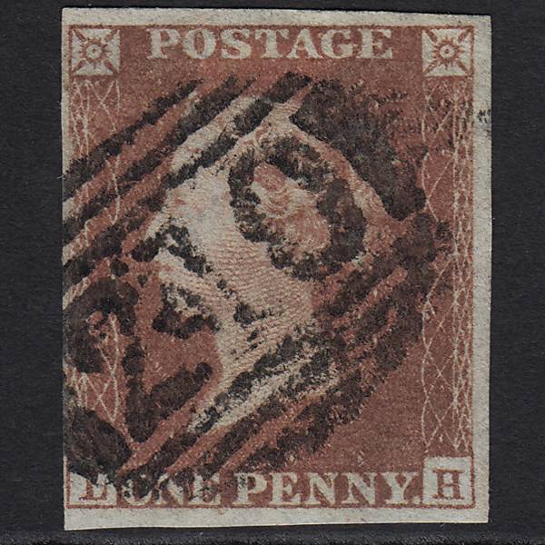 GB QV 1841 1d Red-brown Pl 159 SG8-B2(1) LH FU Colchester 210 4 Margins