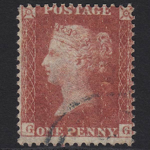 GB QV 1857 1d Rose-red Pl 56 SG40-C10(1) GG FU Light Blue Town Cancel
