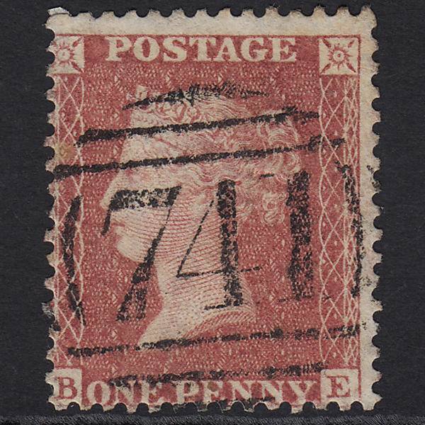 GB QV 1857 1d Rose-red (Plate 59) SG40-C10(1) BE GU Staines 741