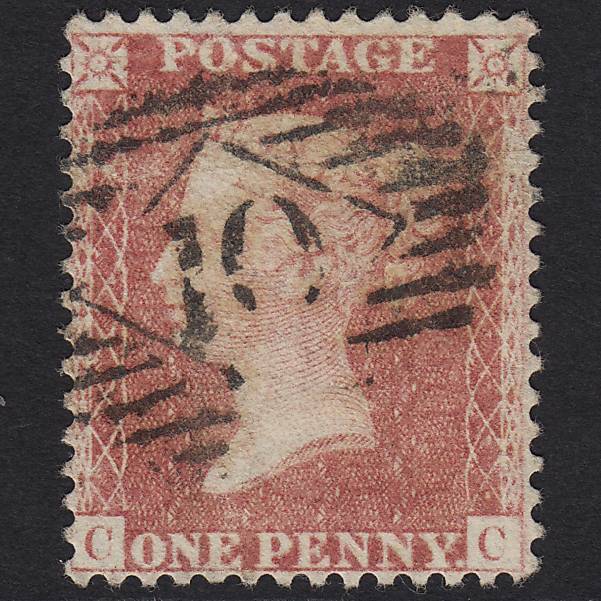 GB QV 1857 1d Rose-red (Plate 55) SG40-C10(1) CC GU London IS 10