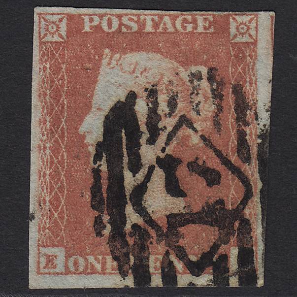 GB QV 1841 1d Red-brown Pl 101 SG8-B1(1) EC GU 4M Imperf London IS 17