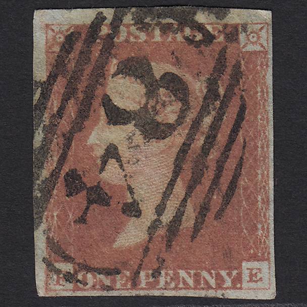GB QV 1841 1d Red-brown Pl 74 SG8-B1(1) FE GU 4M Imperf Canterbury 84