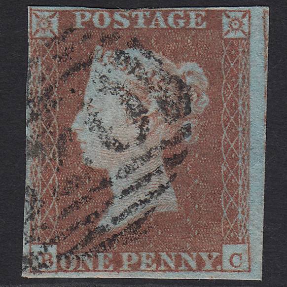GB QV 1841 1d Very Blued (Plate 106) SG8a-B1(2) BC GU nr 4M Imperf