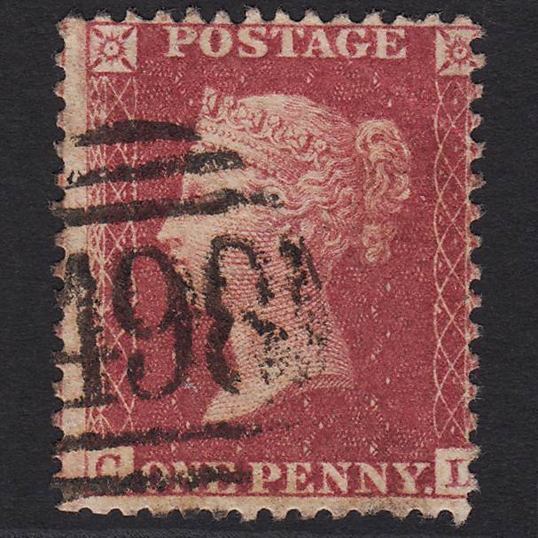 GB QV 1857 1d Rose-red (Plate 47) SG40-C10(1) CL FU Manchester 498
