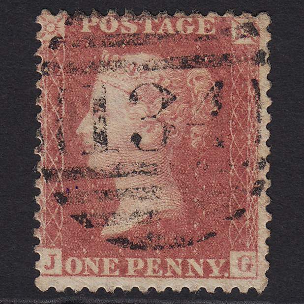 GB QV 1857 1d Rose-red (Plate 58) SG40-C10(1) JG GU Bristol 134 Large Cancel