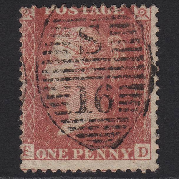 GB QV 1857 1d Rose-red (Plate 41) SG40-C10(1) FD GU London D&S S16 Misperf