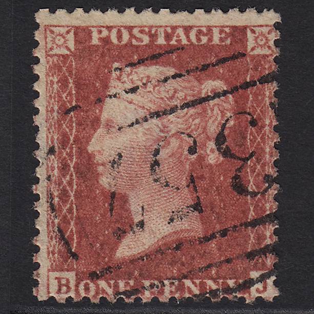 GB QV 1857 1d Rose-red (Plate 36) SG40-C10(1) BJ FU Hereford 357 Misperf