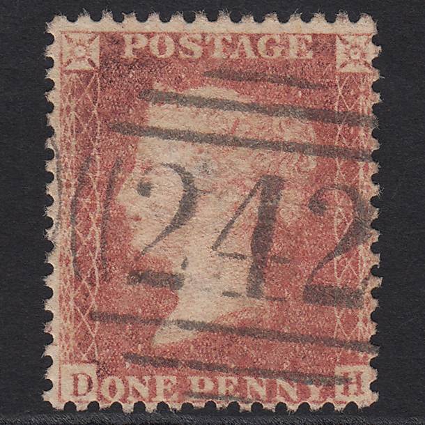 GB QV 1857 1d Rose-red (Plate 43) SG40-C10(1) DG PU Derby 242