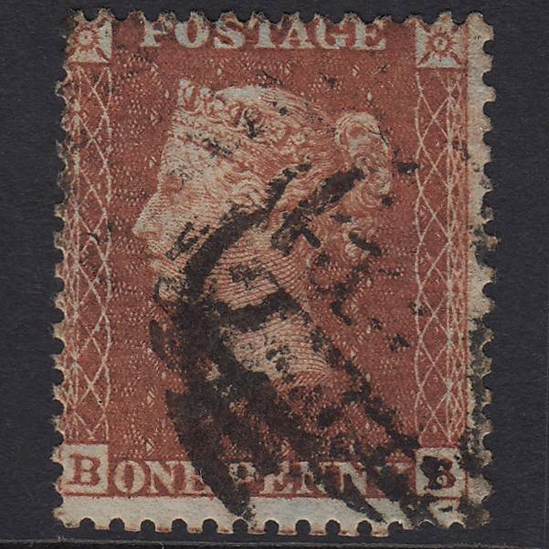 GB QV 1855 1d Red-brown (Plate 13) SGC6(1) BB GU Misperf