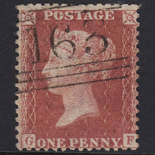 GB QV 1857 1d Rose-red (Plate 34) SG40-C10(1) GF GU Greenock 163