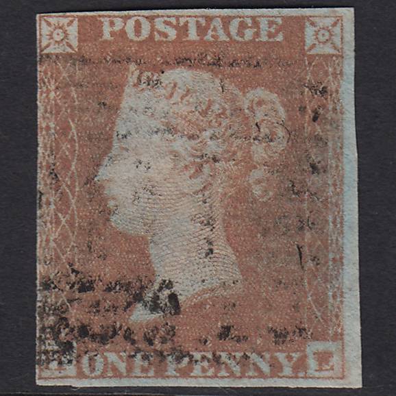 GB QV 1841 1d Red-brown Pl 99 SG8-B1(1) HE FU nr 4 Margins Light Cancel