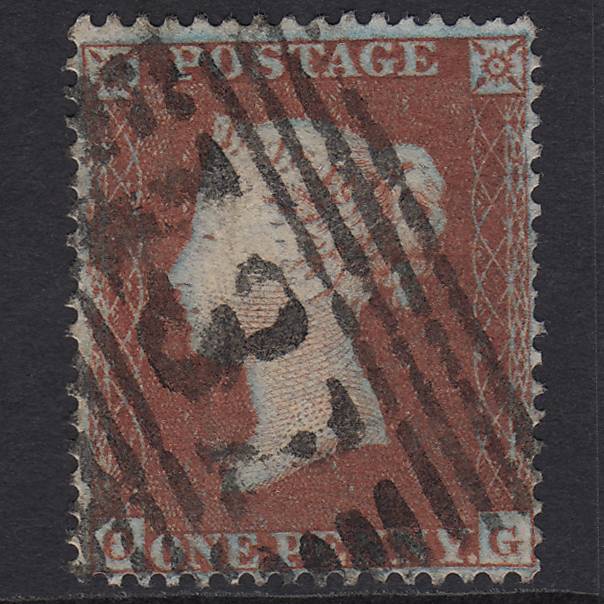 GB QV 1854 1d Red-brown (Plate 193) SG17-C1(1) OG FU Edinburgh 131