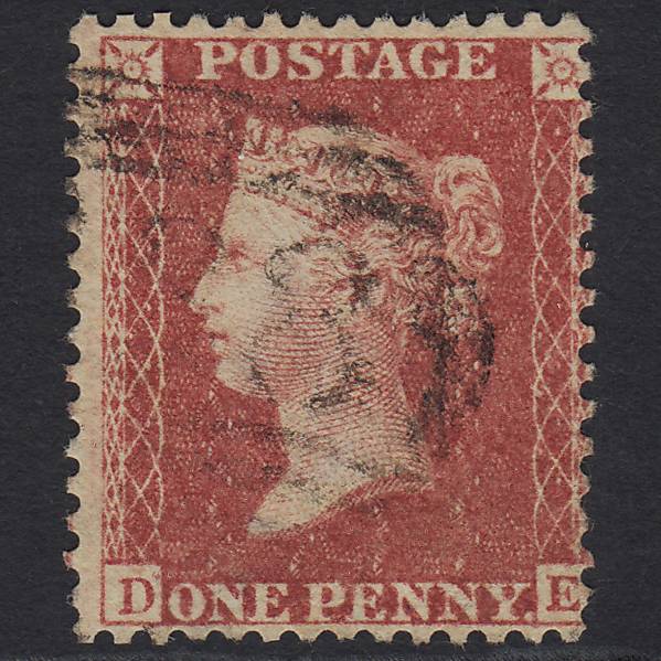 GB QV 1857 1d Rose-red (Plate 46) SG40-C10(1) DE FU Light Cancel