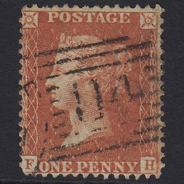 GB QV 1856 1d Red-brown (Plate 48) SG29-C8(1) FH GU Dundee 114