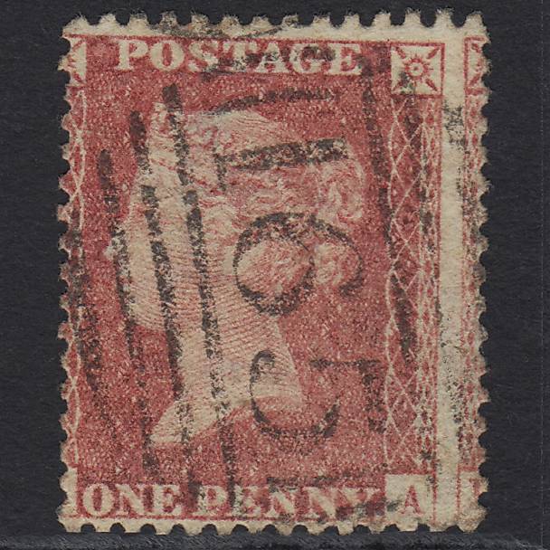 GB QV 1857 1d Rose-red SG40-C10(1) FU Carlisle 165 Large Misperf