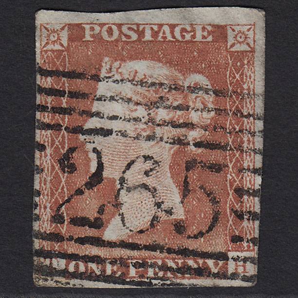 GB QV 1841 1d Pale Red-brown (Plate 57) SG9-B1(3) TH GU Newburgh 265