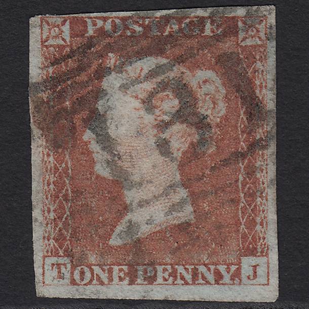 GB QV 1841 1d Pale Red-brown (Plate 147) SG9-B2(3) TJ FU Edinburgh 131