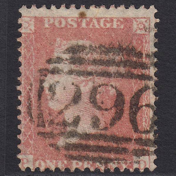 GB QV 1857 1d Pale Rose Transitional (Plate 44) SGC9A(1) PD GU Lechdale 296