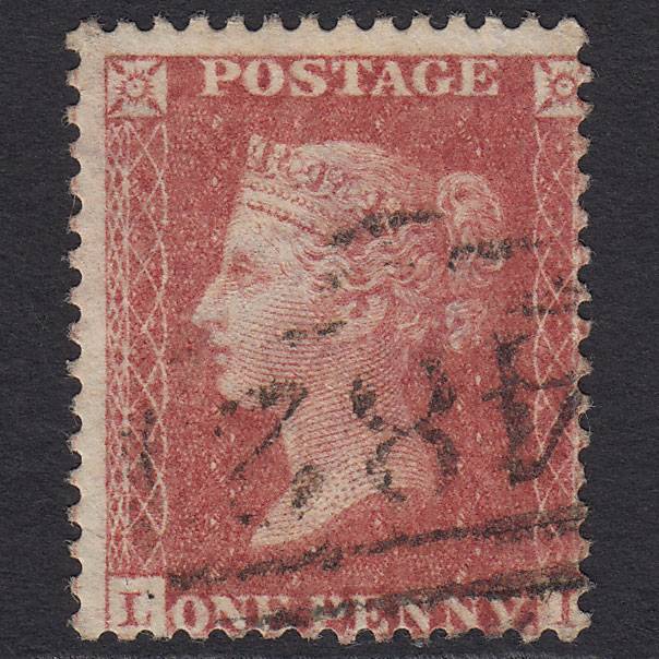 GB QV 1857 1d Rose-red (Plate 47) SG40-C10(1) LI FU Luton 482 Misperf