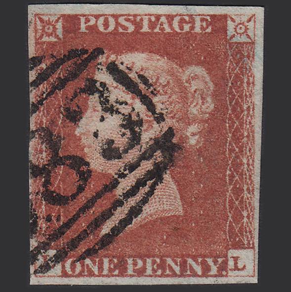GB QV 1841 1d Red-brown (Plate 71) SG8-B1(1) LL FU 4M Imperf