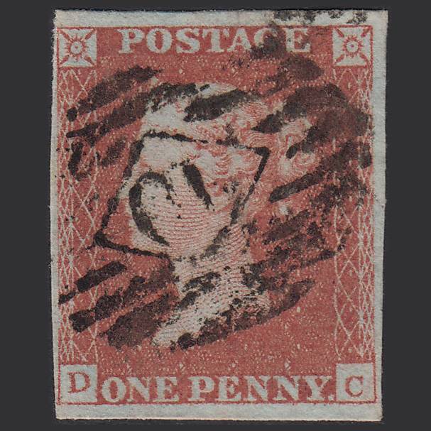 GB QV 1841 1d Red-brown (Plate 99) SG8-B1(1) DC FU 4M Imperf London IS 10