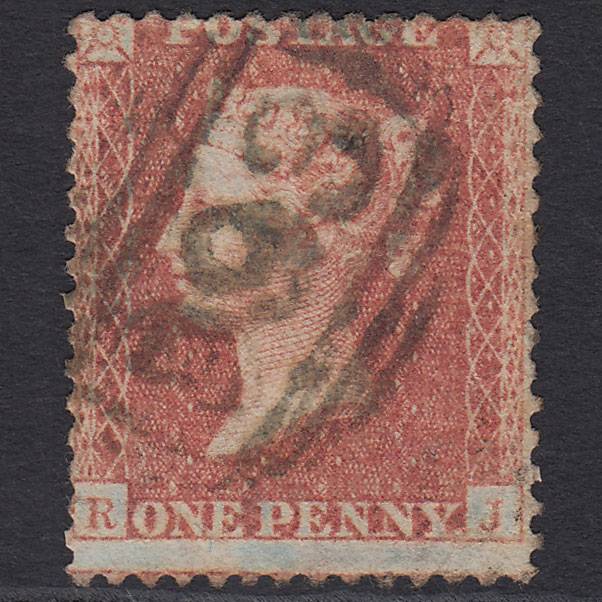 GB QV 1856 1d Red-brown (Plate 43) SG29-C8(1) RJ GU Cholderton 993