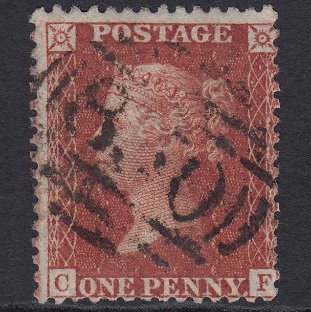 GB QV 1856 1d Red-brown (Plate 27) SG29-C8(1) CF GU
