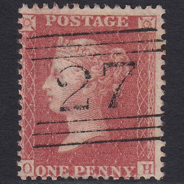 GB QV 1857 1d Rose-red (Plate 36) SG40-C10(1) OH FU Ayr 27