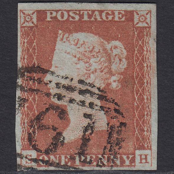 GB QV 1841 1d Pl 68 SG8-B1(1) SH FU Missing Imprimatur 4M Sunderland 761