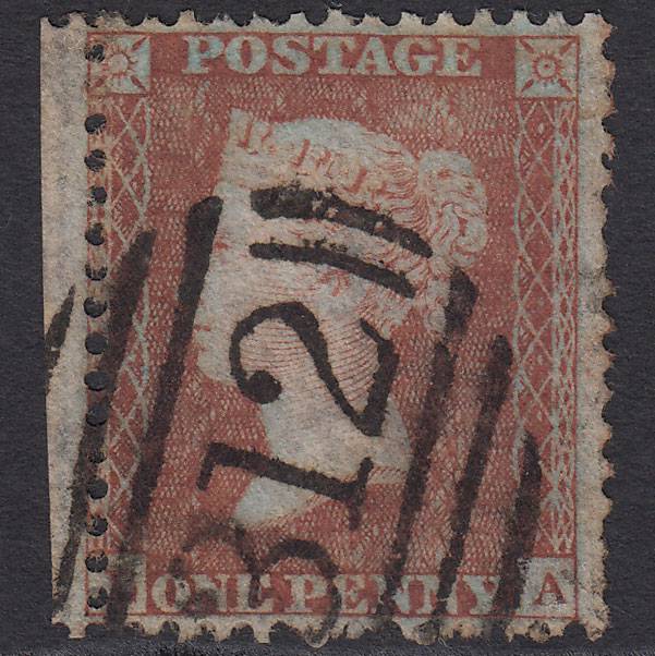 GB QV 1855 1d (Plate 11) SG24-C3(1) LA GU Gloucester 312 Worn Impression