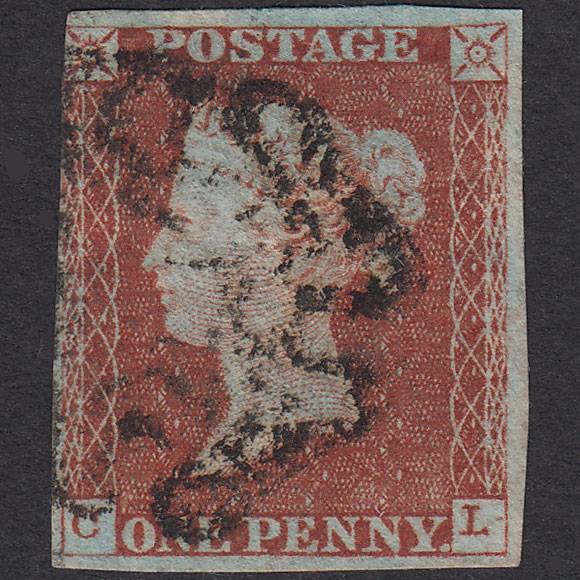 GB QV 1841 1d Red-brown Pl 34 SG8-B1(1) CL GU 3 Margins Maltese Cross