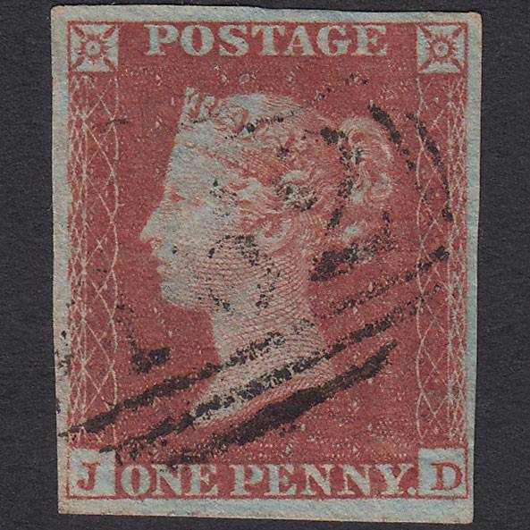 GB QV 1841 1d Red-brown (Plate 171) SG8-B2(1) JD GU 4 Margins