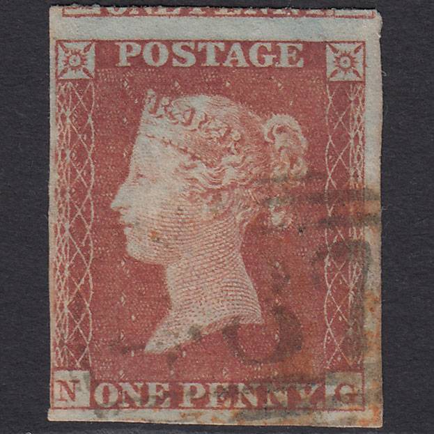 GB QV 1841 1d Red-brown (Plate 165) SG8-B2(1) NG FU 4 Margins