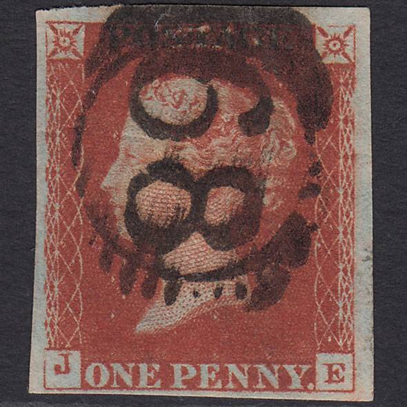 GB QV 1841 1d Red-brown Pl 67 SG8-B1(1) JE GU 4 Margins London D&S 68