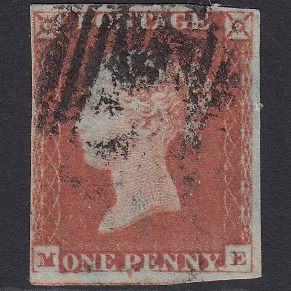 GB QV 1841 1d Red-brown (Plate 74) SG8-B1(1) ME GU 4 Margins