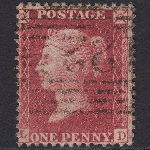 GB QV 1857 1d (Plate 34) SG40-C10(1) LD FU Duns (dunse) 122 Misperf