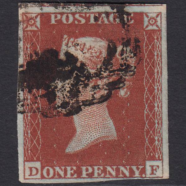 GB QV 1841 1d Deep Red-brown (Plate 57) SG10-B1(4) DF FU 4 Margins