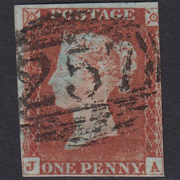 GB QV 1841 1d Red-brown (Plate 62) SG8-B1(1) JA GU Dorking 257