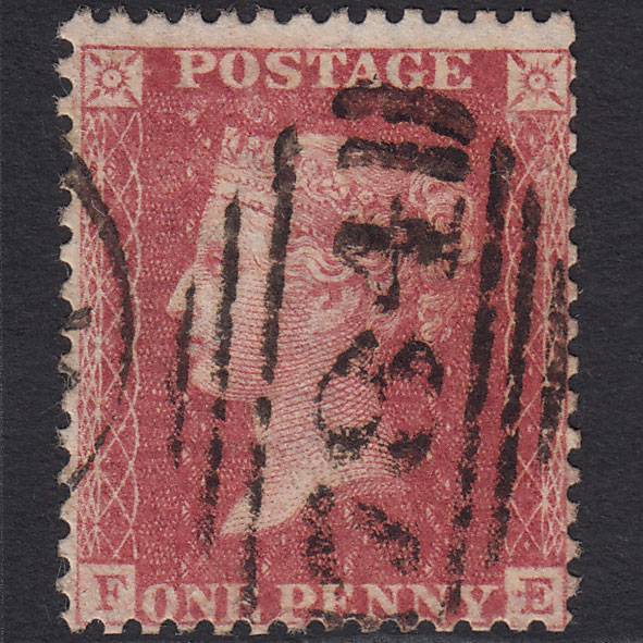 GB QV 1857 1d Rose-red Pl 43 SG40-C10(1) Constant Variety FE GU Tenby 784