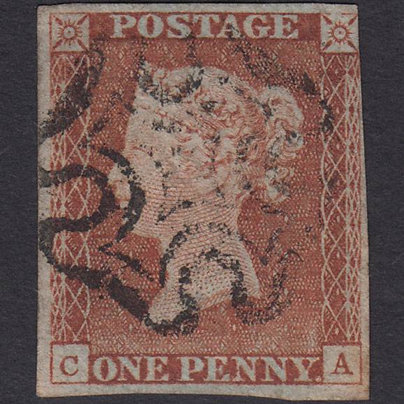 GB QV 1841 1d Pale Red-brown (Plate 12) SG9-B1(3) CA GU nr 4 Margins MX