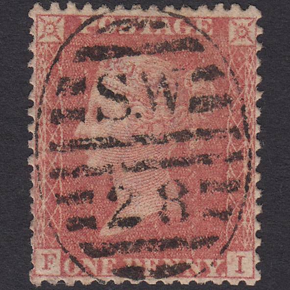 GB QV 1857 1d Pl 57 SG39-C10(3) FI GU London D&S SW28 Perfect Centring