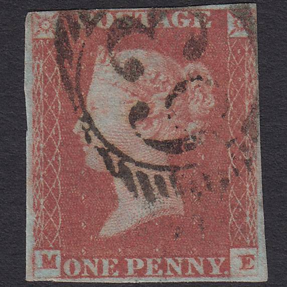GB QV 1841 1d Red-brown (Plate 82) SG8-B1(1) ME FU nr 4M London D&S 63