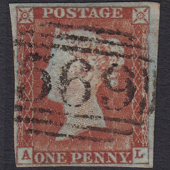 GB QV 1841 1d Pl 46 SG9-B1(3) AL FU Miss Imprimatur 4M Northallerton 569