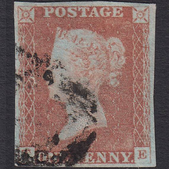 GB QV 1841 1d Red-brown (Plate 70) SG8-B1(1) TE FU 4 Margins