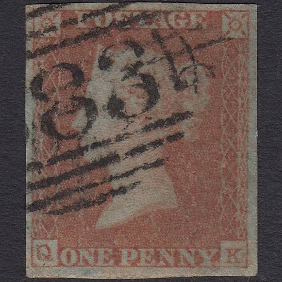 GB QV 1841 1d Red-brown (Plate 96) SG8-B1(1) QK GU 4 Margins