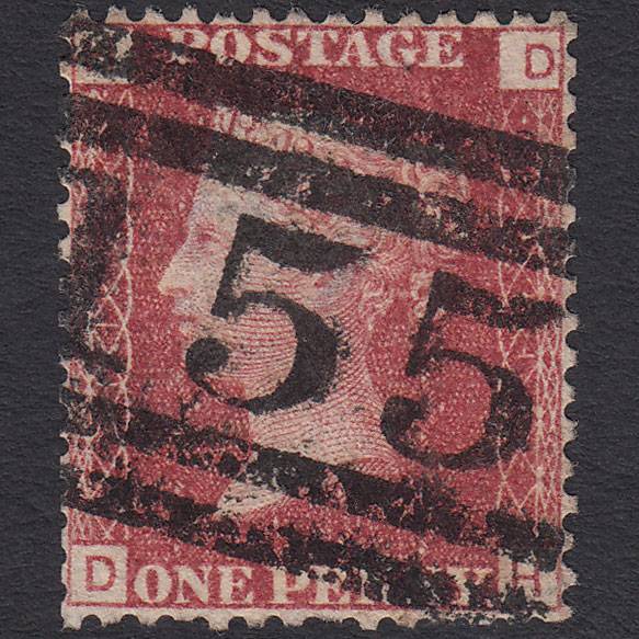 GB QV 1864 1d Lake-red (Plate 111) SG44-G1(2) DH GU Galashiels 155