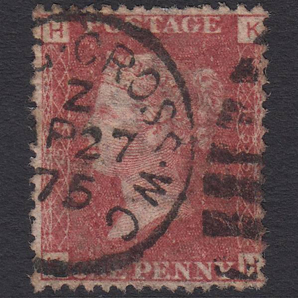 GB QV 1864 1d Lake-red (Plate 155) SG44-G1(2) KH GU CDS Cancel