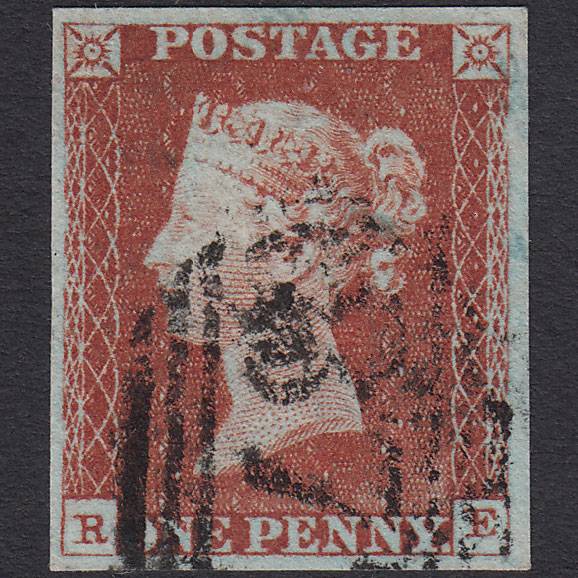 GB QV 1841 1d Red-brown (Plate 53) SG8-B1(1) RE FU 4 Good Margins