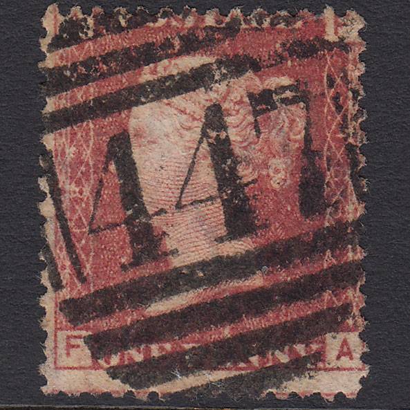 GB QV 1864 1d Lake-red (Plate 183) SG44-G1(2) FA GU Leeds 447 Misperf