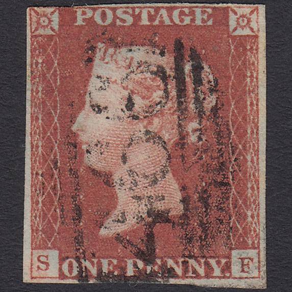GB QV 1841 1d Red-brown (Plate 76) SG8-B1(1) SF GU nr 4M Liverpool 466